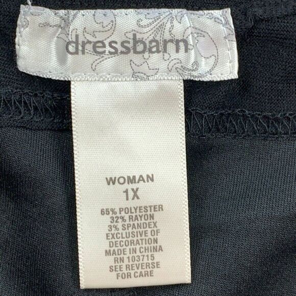 Dressbarn Skirt sz 1X Plus Straight Pull on Length 23" Black Textured New NWT - Picture 7 of 8